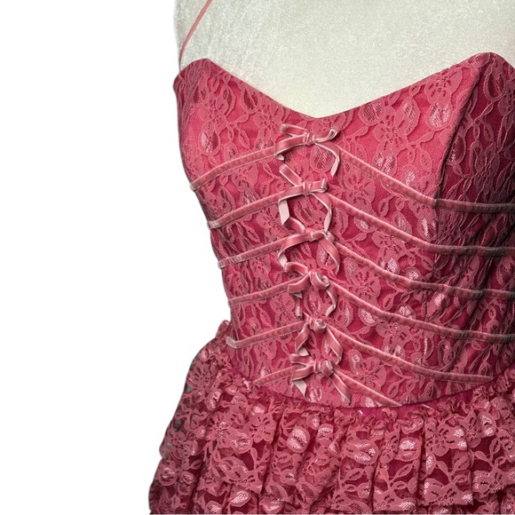 Vintage Betsey Johnson Lace Bow Dress - Picture 2 of 3